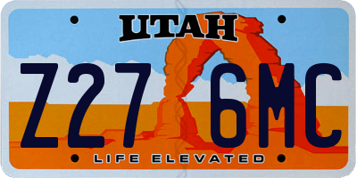 UT license plate Z276MC