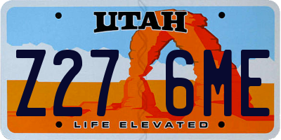 UT license plate Z276ME