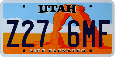 UT license plate Z276MF