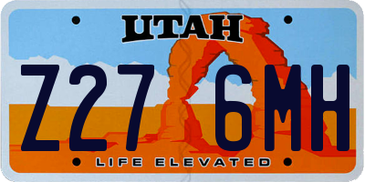 UT license plate Z276MH