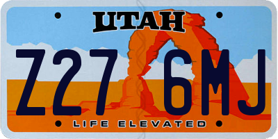 UT license plate Z276MJ