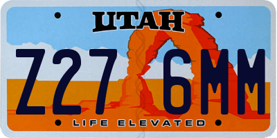 UT license plate Z276MM