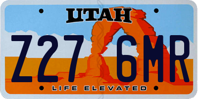 UT license plate Z276MR