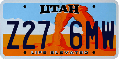 UT license plate Z276MW