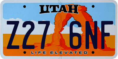 UT license plate Z276NF