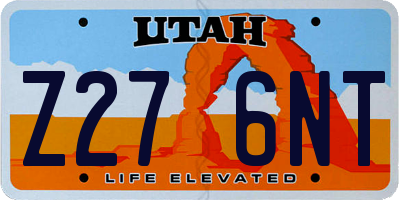 UT license plate Z276NT
