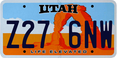 UT license plate Z276NW
