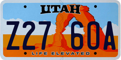 UT license plate Z276OA