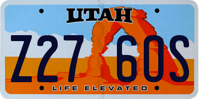 UT license plate Z276OS