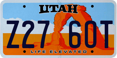 UT license plate Z276OT