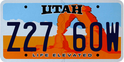 UT license plate Z276OW