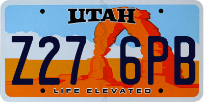 UT license plate Z276PB