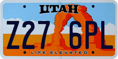 UT license plate Z276PL