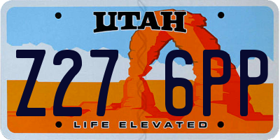 UT license plate Z276PP