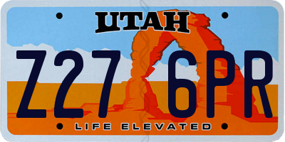 UT license plate Z276PR