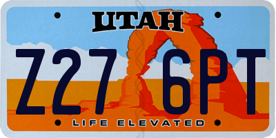 UT license plate Z276PT