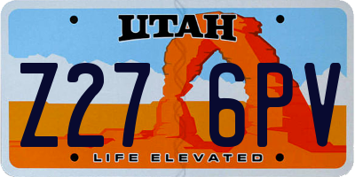 UT license plate Z276PV