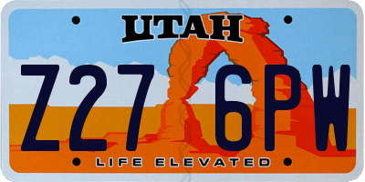 UT license plate Z276PW