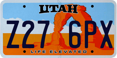 UT license plate Z276PX