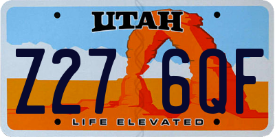 UT license plate Z276QF