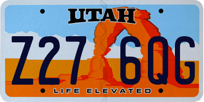 UT license plate Z276QG