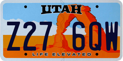UT license plate Z276QW