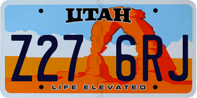 UT license plate Z276RJ