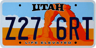 UT license plate Z276RT