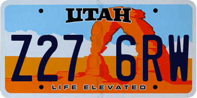 UT license plate Z276RW