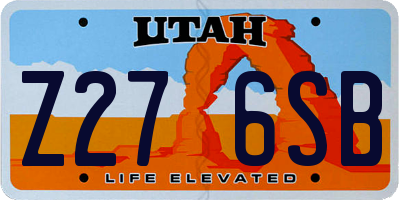 UT license plate Z276SB