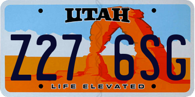 UT license plate Z276SG