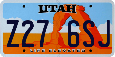 UT license plate Z276SJ