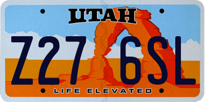 UT license plate Z276SL