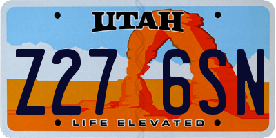 UT license plate Z276SN