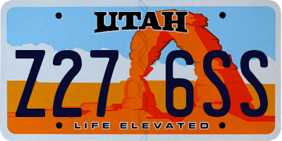 UT license plate Z276SS