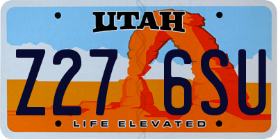 UT license plate Z276SU