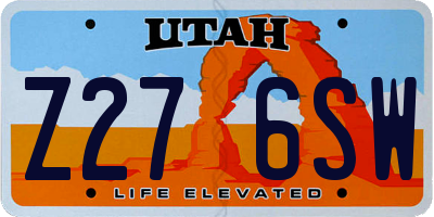 UT license plate Z276SW