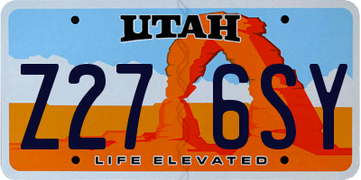 UT license plate Z276SY