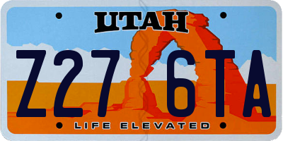 UT license plate Z276TA