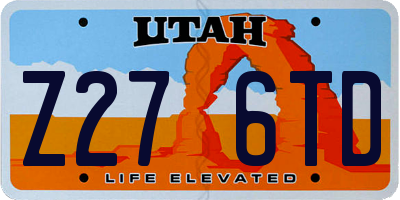 UT license plate Z276TD
