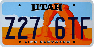 UT license plate Z276TF