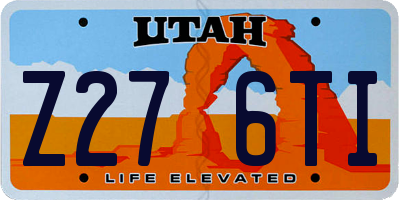 UT license plate Z276TI