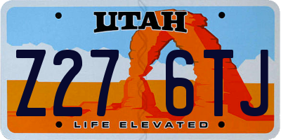 UT license plate Z276TJ