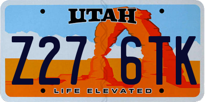 UT license plate Z276TK