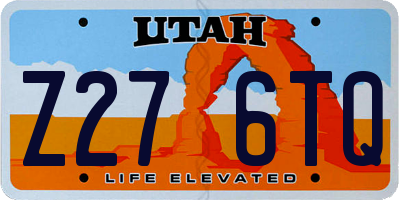 UT license plate Z276TQ