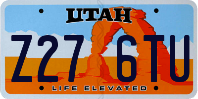 UT license plate Z276TU