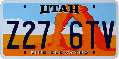 UT license plate Z276TV