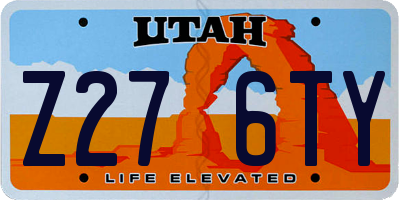 UT license plate Z276TY