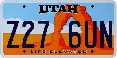 UT license plate Z276UN