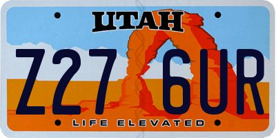 UT license plate Z276UR